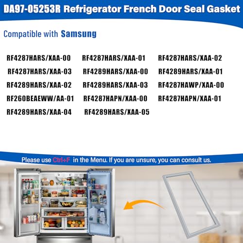 Image of Upgraded DA97-05253R Refrigerator Door Gasket Replacement Compatible with Samsung RF4287HARS /XAA RF4289HARS /XAA-01, 32.5″x16.8″ Unbent 3189155 Fridge Gasket Replace AP4577892 PS4173216 Door Seal