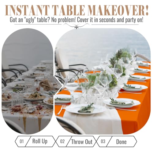 Image of Plastic Table Cloth Disposable, 54In X 300F Table Cover Roll Waterproof