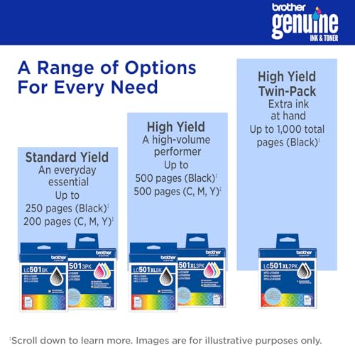 Image of Brother Genuine LC5014PK 4-Pack (1 Each of) Standard Yield Black, Cyan, Magenta, and Yellow Ink Cartridges