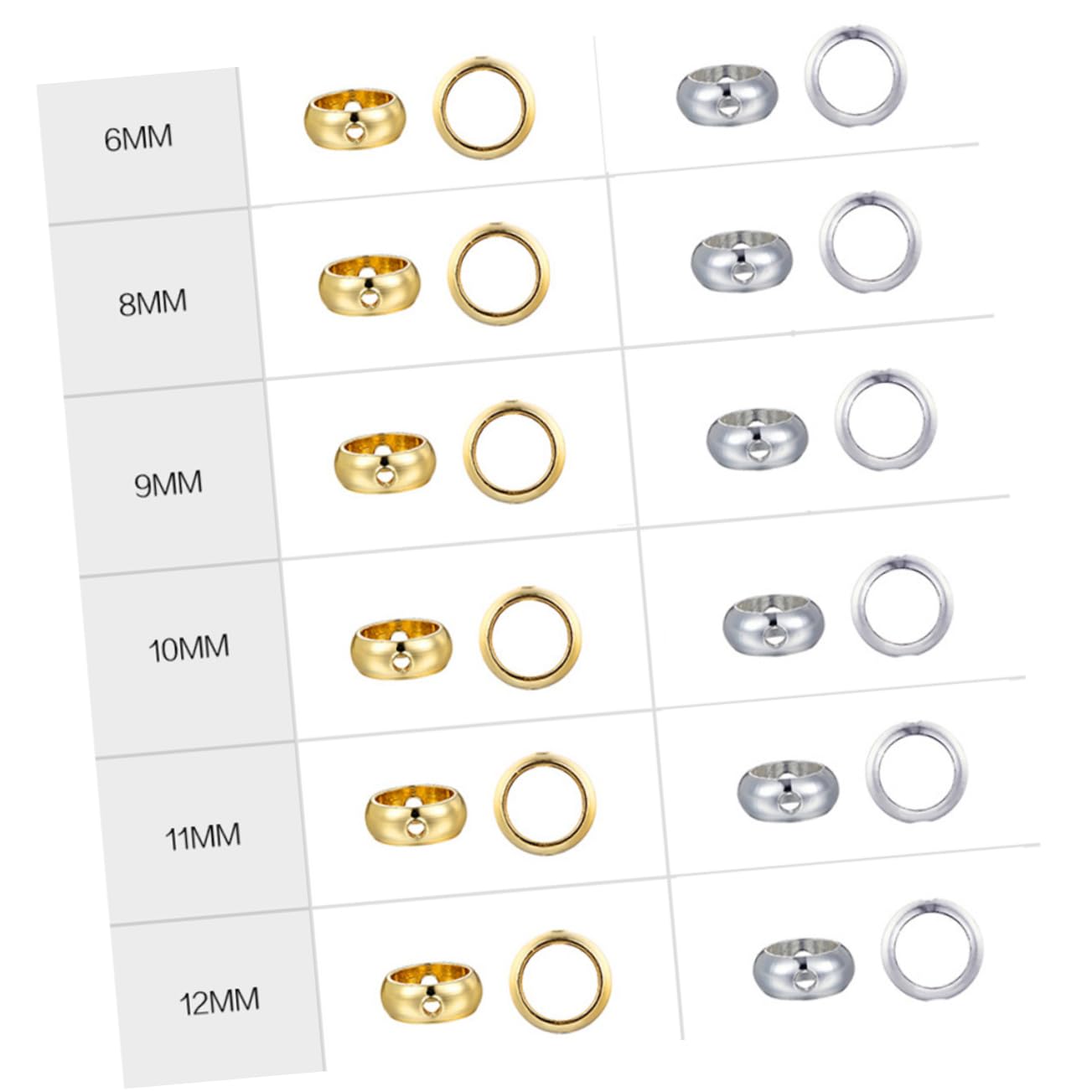 TEHAUX 2sets Metal Accessory Double Hole Connector Rings DIY Jewelry for Earrings Bracelets Polished Circular Ring Set (11mm Od 9mm Id) 20pcs*2