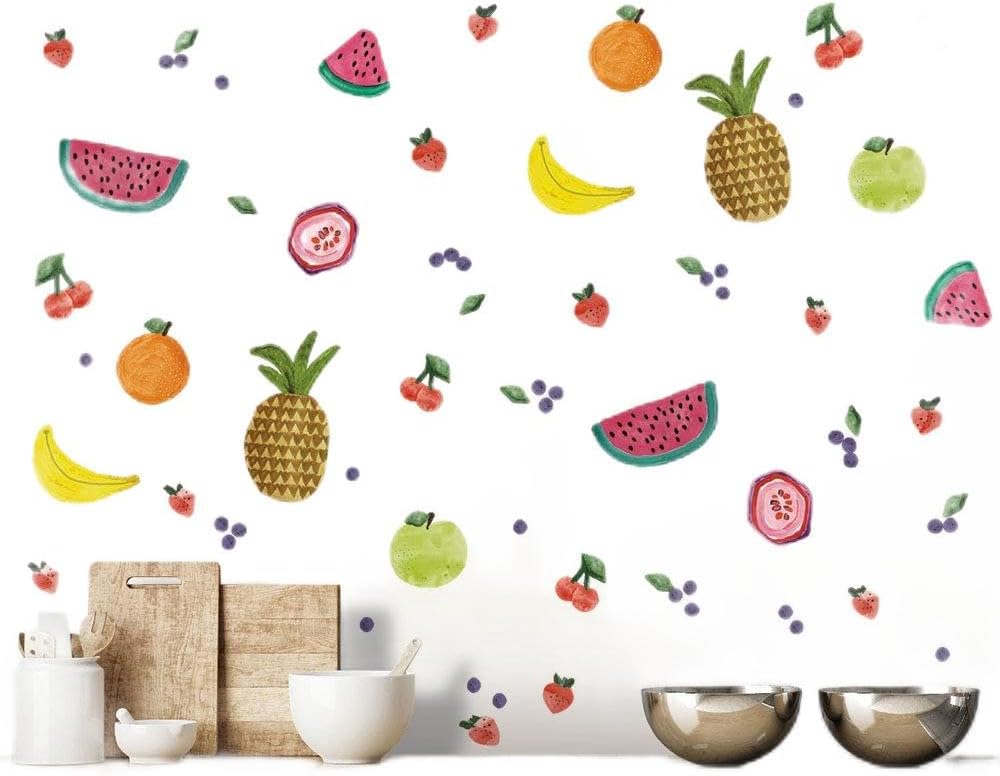 Amazon.com: Cherry Wall Decal Fruit Wall Decals Peel and Stick Kitchen ...