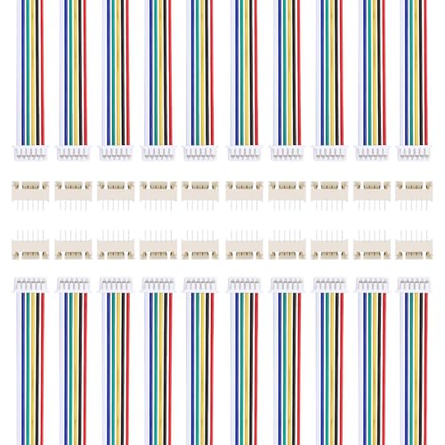 MECCANIXITY 10 pcs conector macho 6 pines 1.25mm cable 150mm miniatura 1