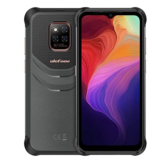 Ulefone Power Armor 14 Smartphone Resistente, Batería 10000 mAh, Helio G35 4GB 64GB, 6,52'' Vidrio Gorilla 20MP+16MP Cámara, Android 11 IP68 Impermeable Móvil Antigolpes, Carga Inalámbrica NFC GPS
