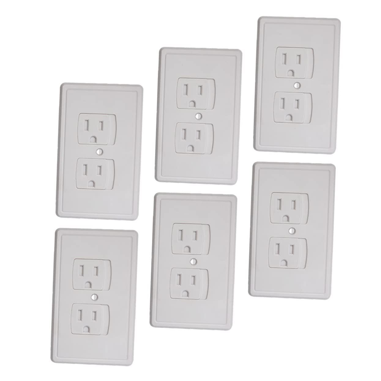 HANABASS 6Pcs Childproof Outlet Covers Self Closing Electric Socket Protectors for Safety Wall Plug Caps Spring Loaded Design Easy for Adults to Use Reliable