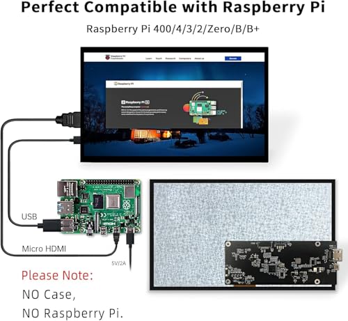 Image of 10.1 Inch Raspberry Pi Screen HDMI Monitor 1024x600 LCD Display 16:9 IPS Screen for Raspberry Pi 5 /4 /3 /2 /B /B+ Win11 /10 /8 /7, Free-Driver, Non-Touch