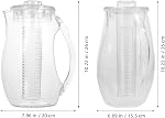 Mobestech Large Fruit Infuser Water Pitcher 2.5L Infusion Flavor Pitcher Shatterproof Acrylic Filter Jug Carafe