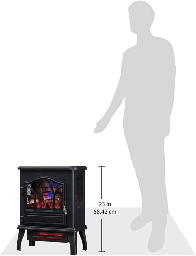 Chimenea Eléctrica Duraflame 3D Infrarroja de Cuarzo, Negra miniatura 3