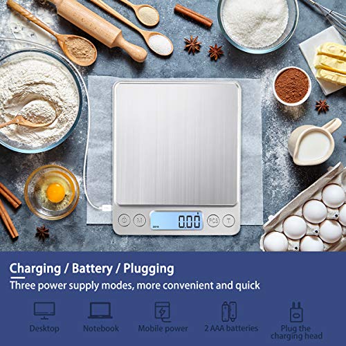 Kubei Upgraded Large Range Small Kitchen Scale, Usb Charging Mini Food Electronic Scale, High Accuracy Cooking Scale, Pocket Scale With Lcd Display, 1Kg/0.01 #TOP2