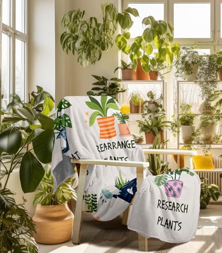 Zolumy Unique Gifts for Plant Lovers Women/Men, Cool Blanket for Plant Lady/Mom, Plants Gifts for Gardeners, Gardening Accessories for Planting, Blankets 60x50in