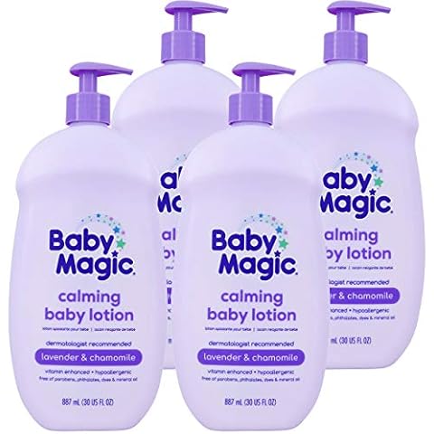 Baby Magic Calming Lotion 30oz Pack of Free of Parabens Phthalates Sulfates and Dyes, Lavender & Chamomile, Pack of 4 Cover