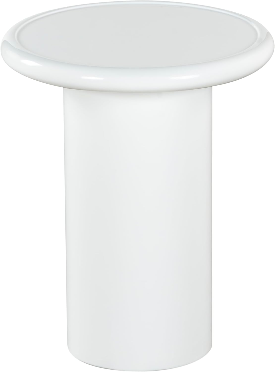 SAFAVIEH Couture Collection - Lolita White Concrete Accent Table, Modern Round Top Side Table, High Gloss Finish, Fully Assembled (SFV2622B)