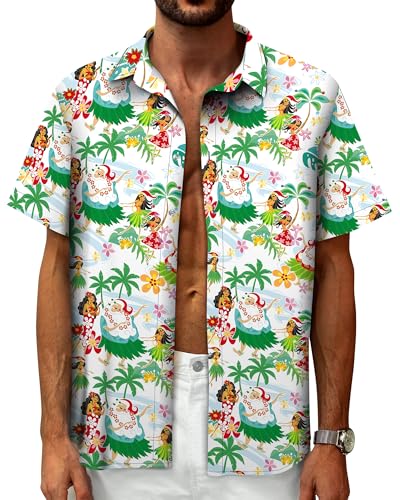Image of Hawaiian Shirt for Men Tropical Shirts Summer Beach Button Down Short Sleeve Luau Aloha Floral Cruise Vacation Outfit 2026