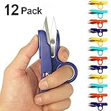 Cevinee™ Grab-N-Cut Lefty/Righty Thread Snips Quick-Clip Sewing Scissors, Embroidery Yarn Cutter, Set of 12