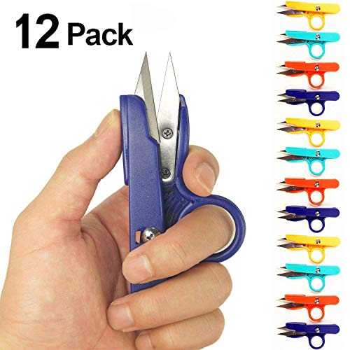 Cevinee™ Grab-N-Cut Lefty/Righty Thread Snips Quick-Clip Sewing Scissors, Embroidery Yarn Cutter, Set of 12