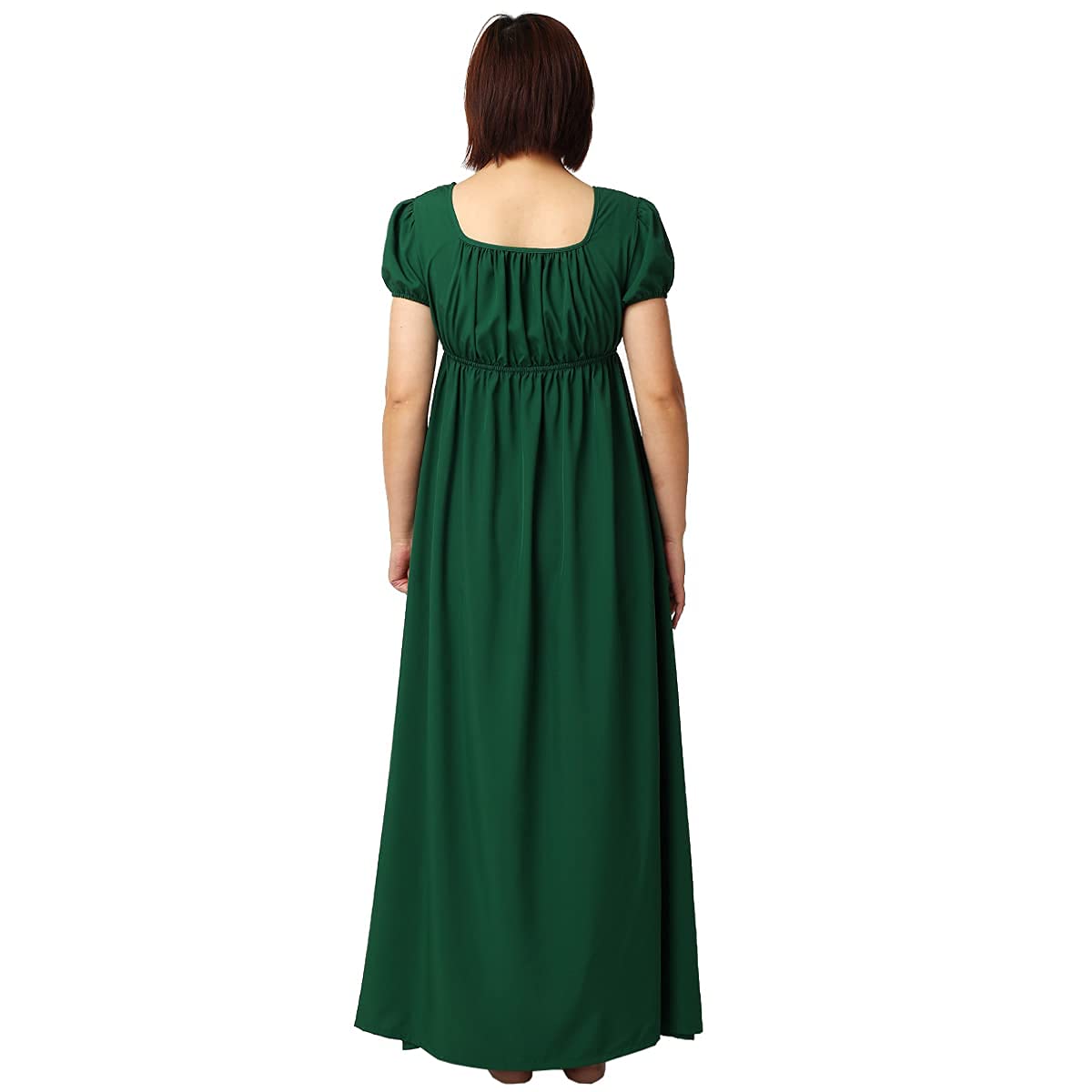 Vestido de Manga abullonada con Volantes y Cinta Retro para