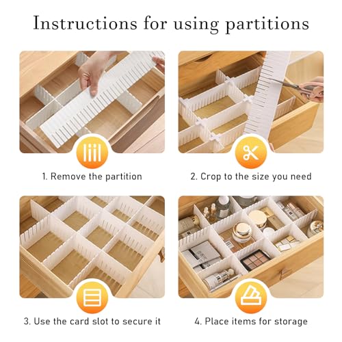 Adjustable 20-Piece Drawer Dividers Organizer for Home & Kitchen - Image 5