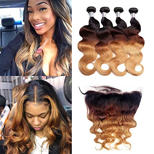 ShowJarlly Ombre Hair Extensions Natural Hair Extensions Seamless Straight Tape in Hair Extensions Human Hair Balayage Extensions