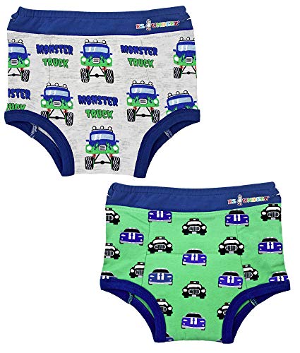 Ez Undeez Niño pequeño Acolchado de Entrenamiento Ropa Interior, Monster Trucks-Cars (2T, Monster Trucks-Cars)
