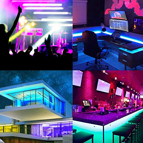 Image of TV LED Backlights, 10ft LED Strip Lights Behind TV USB Operated Color Changing for 46-65 Inch TV RGB 5050 LED Tape Lights with IR Remote Controller and Dimmable (Pack of 2)