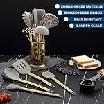 Gold Kitchen Utensils Set, Kyraton 38 Pieces Non-Stick Silicone Cooking Utensils Set, Spoon Spatula Set with Sturdy Stainless Steel Utensil Holder, Dishwasher Safe - Image 4