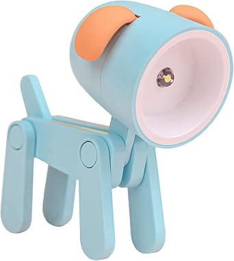 Mini LED Desk Lamp Cute Small Phone Holder Creative Dog/Deer Shape Night Light Portable Small Desk Light Adjustable Reading Table Night Lamp for Kids Students Bedroom Nursery