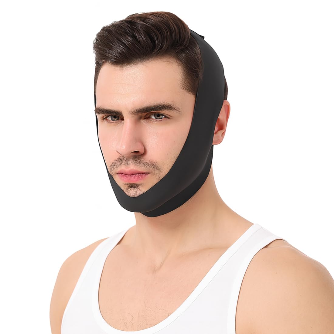 V Line Lifting Mask Doble Reductor de Barbilla Cinturón de Elevación de Estiramiento Facial Correa Facial Reutilizable y Ajustable,Se puede utilizar en cualquier momentos,negro