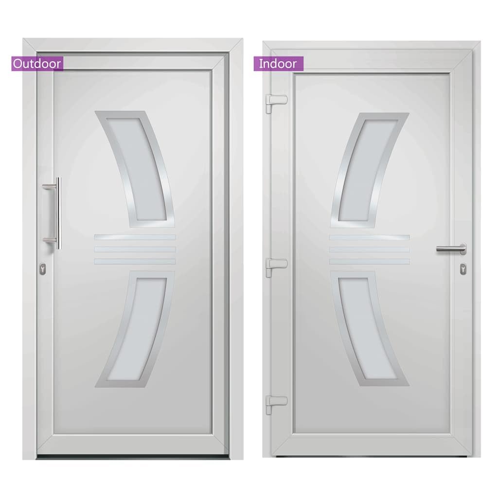 Porta Ingresso Bianca 108x200 cm con Telaio e Kit Maniglia