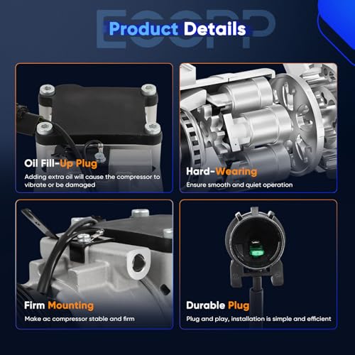 Image of ECCPP A /C Compressor with Clutch Fit for Hyundai Accent 1.5L 1996-2003 | Fast Cooling AC Compressor