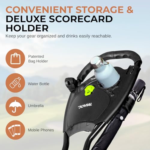 Image of JOVIAL Foldable 3 Wheel Junior Golf Push Pull Cart with Aluminum Frame