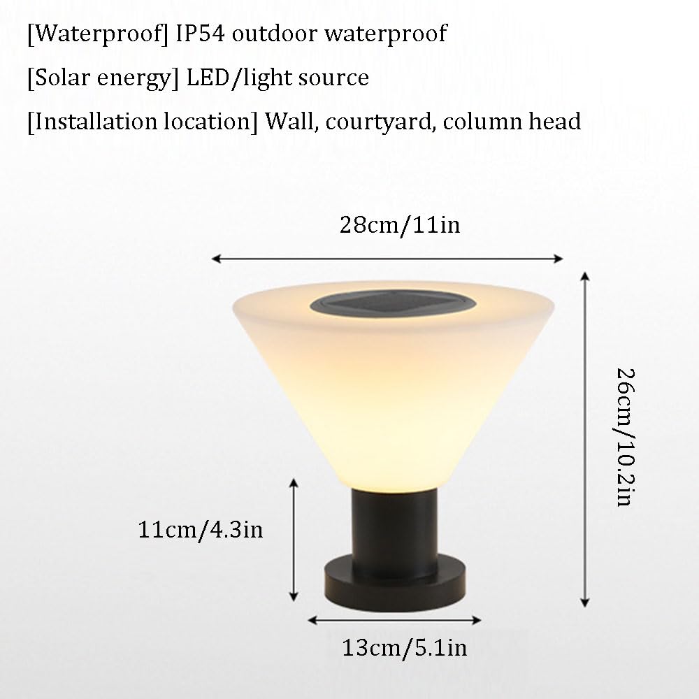 Nowoczesna lampa solarna ze stali nierdzewnej IP54 do użytku na zewnątrz, oświetlenie ogrodowe i tarasowe, czarna matowa, 110-240 V przewodowa latarnia solarna do tarasu/kamienia/ogrodzenia