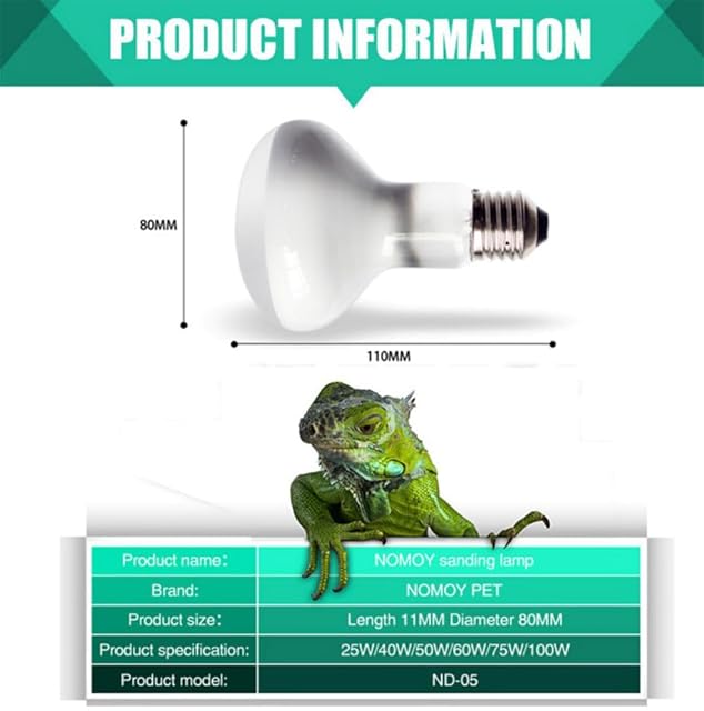 Foto 7 de 8 de UVA + UVB Lámpara de calefacción 100W Bombilla Calentador para Tortuga Lagarto Reptile Mascota Impermeable…