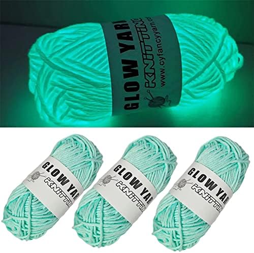 Gtyatypa Glow in the Dark Yarn, DIY Glow Yarn,Sewing Supplies Crocheting for Knitting Wool, Crocheting, Crafts & Sewing Beginners,Hand Knitting Carpet,Sweater,Hat, Scarf (2Pcs -B)