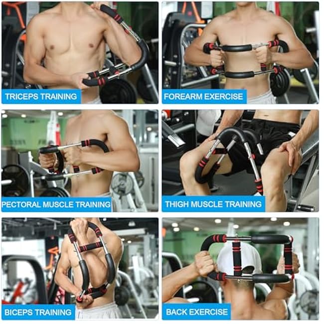 Twister Arm Trainer, Adjustable Chest Workout Equipment, Power Twister Arm Chest Trainer for Men and Women, Forearm and Shoulder Muscle Strengthener, Portable Spring Resistance Home Fitness