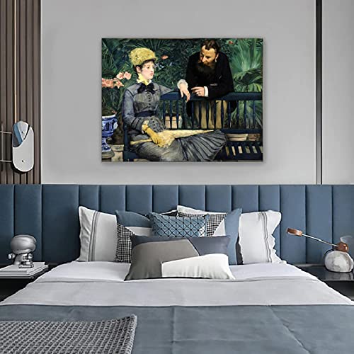 JZSDGB Edouarda Maneta, słynne obrazy olejne, reprodukcja na płótnie, plakat i wydruki, płótno, do dekoracji domu, 80 x 110 cm, bez ramy