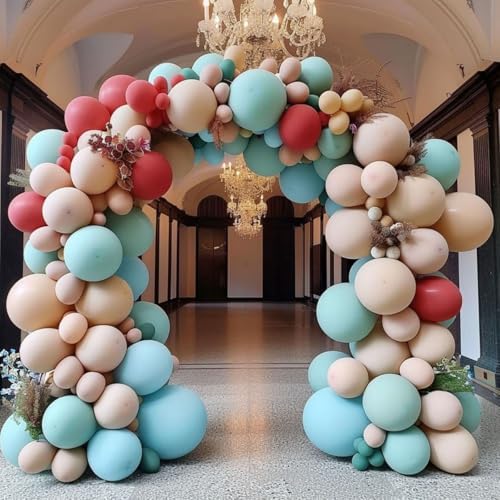 Balloon Arch Kit 200Pcs Vintage Nude Pink Blue Balloon Garland Kit for Back to School Jungle Safari Bridal Baby Shower Wedding Theme Birthday Party Decorations