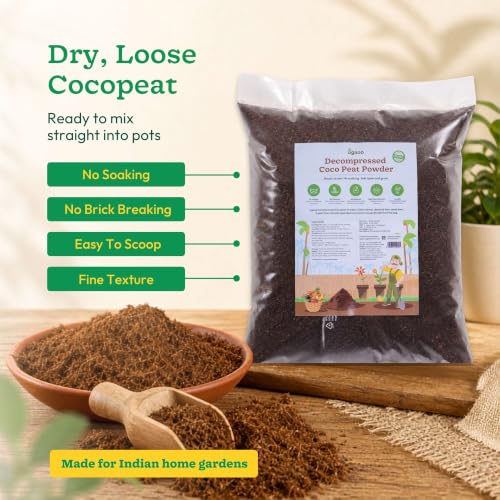 Image of Ugaoo Cocopeat Powder for Plants 2 Kg | Premium Low EC Coconut Coir Soil Conditioner | Ready to Use Growing Medium for Seed Germination, Potting Mix, Hydroponics, Indoor Plants, Kitchen