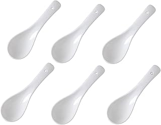 Japanese ceramic spoon, tableware soup spoons, hotel party dinner dessert spoons, 6-pieces Set