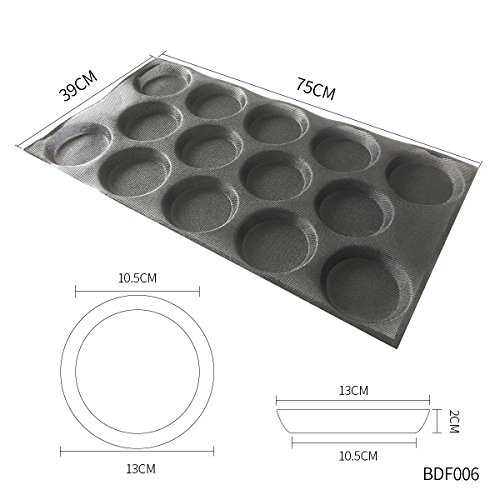 Bluedrop Silicone Hamburger Bread Forms Perforated Silicone Bakery Molds Tartlets Pita Moulds Sheets Food Grade For Industrial Large Size #TOP1