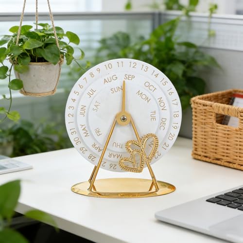 Calendario de mesa dorado metálico de diseño exclusivo para escritorio 5