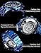 FORSINING Men's Watch Self-Wind Skeleton Hollow Out Mechanical Automatic Luxury Watches, Blue Black Stainless Steel Band Waterproof Wristwatch, Blue Black