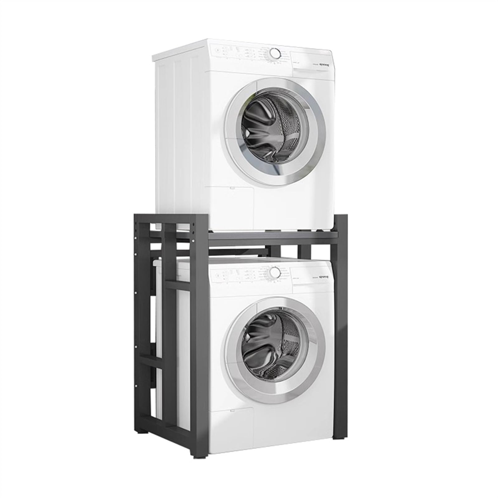 CGCSYZ Dryer Stand Height Adjustable Portable Stacking Kit for Washing Machine Tumble Dryer, Storage Rack Over Washing Machine Storage Unit, Load Capacity: 880 lbs (Black D)