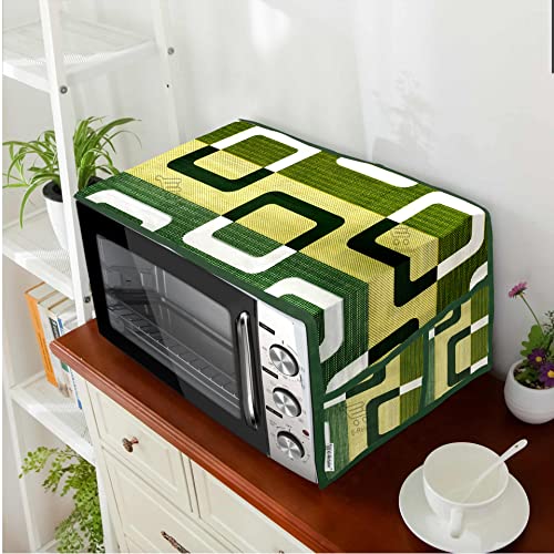 Image of Polyester 3-Layered Microwave Oven Top Cover With 4 Utility Pockets Suitable for Upto 30 Liter (Color- Green, Size-36x14 Inches)