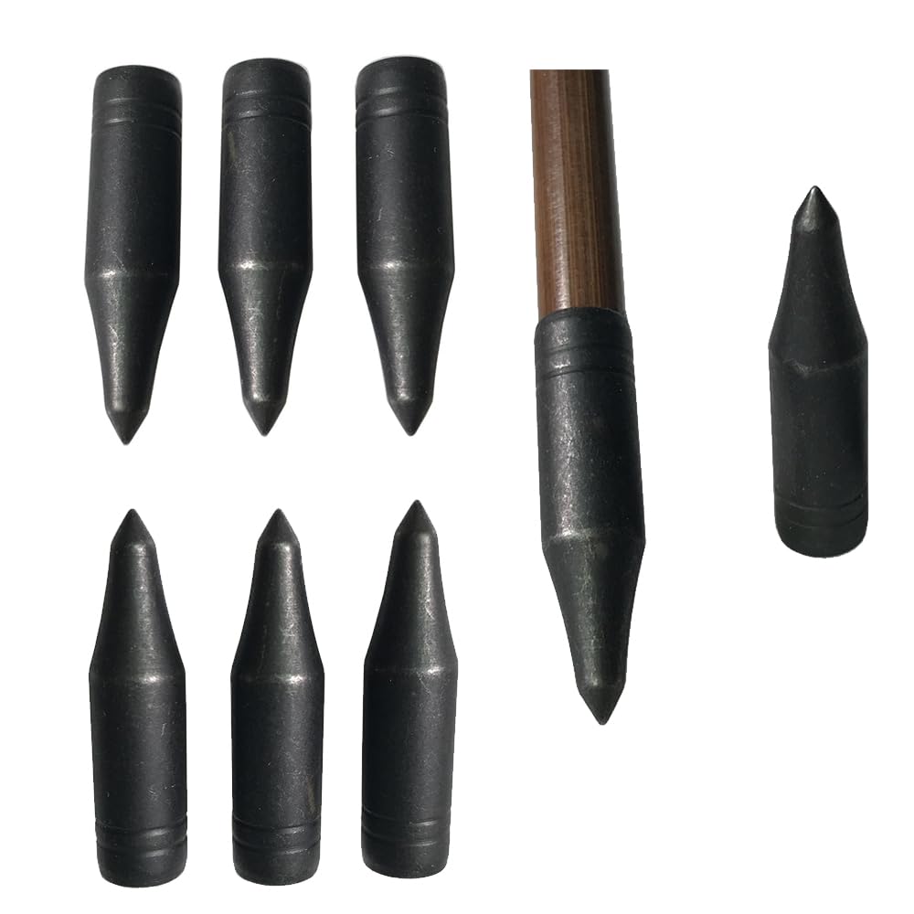 FQH 30pcs Arrowheads 70/75/80Grain OD 8mm Wooden Arrow Bamboo Shaft Points Target Archery Hunting Shooting Practice Broadhead (Black 01)
