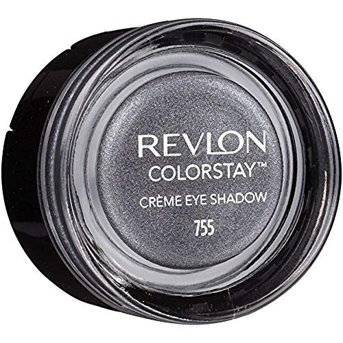 Revlon Colorstay Creme Eye Shadow, Longwear Blendable Matte or Shimmer Eye Makeup with Applicator Brush in Dark Silver, Licorice (755)