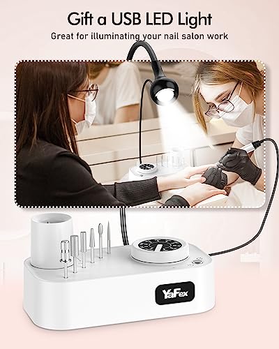 Yafex Professional Nail Drill Machine, 30000Rpm Electric Nail File Drill For Acrylic Nails, Manicure Pedicure Tool Kit With A Led Lamp, 6 Drill Bits, 36 Sanding Bands For Shaping, Polishing #TOP3