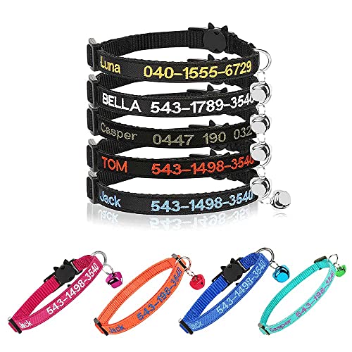 Collar Personalizado Para Gatos Separable Con Campana, Hebilla De Liberación De Seguridad Collar Personalizado Para Gatos, Nombre De Identificación Bordado En El Collar De Gatito Con Campana Collar Personalizado Para Gatos Separable Con Campana, Hebilla De Liberación De Seguridad Collar Personalizado Para Gatos, Nombre De Identificación Bordado En El Collar De Gatito Con Campana