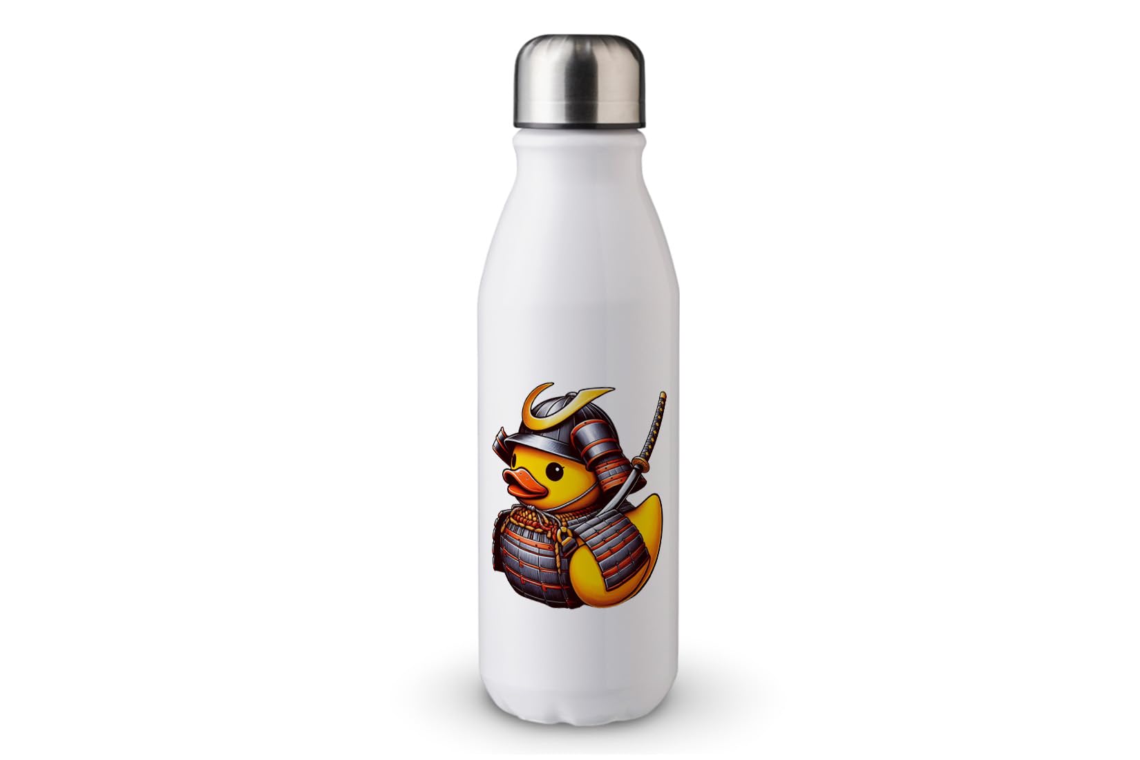 MAXIKIWI - Single Wall Water Drinking Bottle with Screw Cap, Non Insulated Lightweight Aluminium, BPA Free, Leak-Proof - Rubber Duck - 500ml