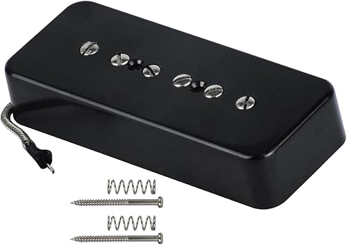 1 pieza P-90 P90 Pickup Alnico 5 Guitarra Cuello o Puente Beatirce (Color Puente Negro)