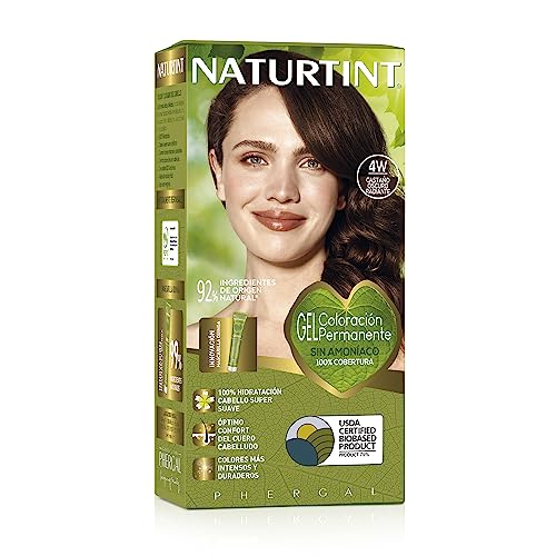 NATURTINT Biobased, Permanent Colouring Without Ammonia, 100% Gray Coverage, Hair Dye, Natural Ingredients, Intense Color, Natural and Durable, 5WB Copper Brown, 170 ml