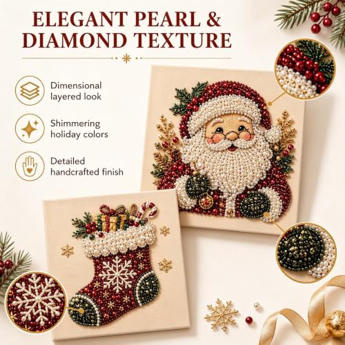 Christmas Pearl Diamond Painting Kit for Adults, DIY Art Kit with Frame (Style I - Nativity) — view 4